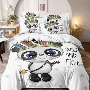 Mai ieftin Lenjerie de Pat Finet 3D cu 2 Fete, 6 Piese, Pat 2 Persoane, Wild and Free, FNJD-03