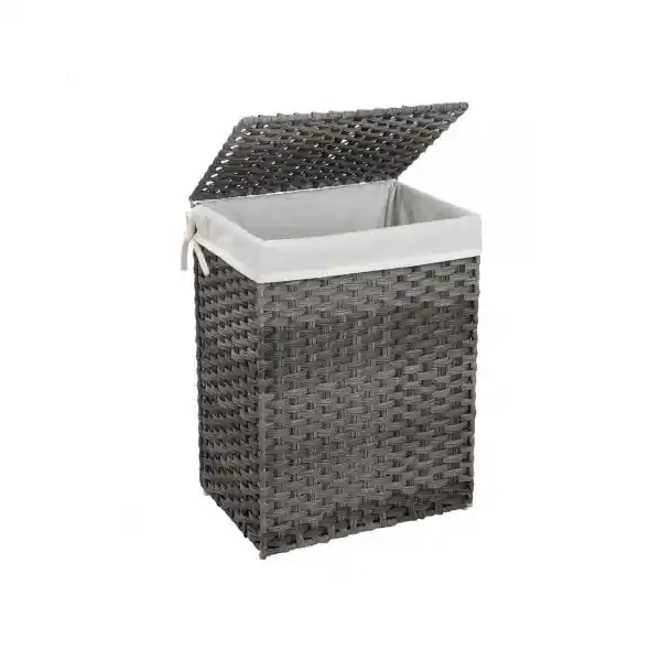 Cos de rufe, 46 x 33 x 60 cm, polipropilena / bumbac, gri, Songmics Noutate