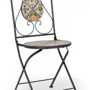 Scaun pliabil pentru gradina multicolor din metal si ceramica, Naxos Bizzotto Cumpără acum