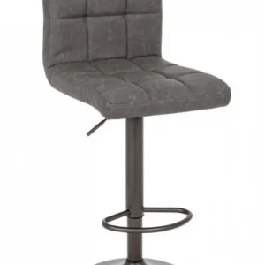 Reducere specială Scaun bar gri inchis din piele ecologica si metal, Greyson Bizzotto