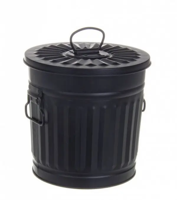 Cos de gunoi negru mat din metal, 7L, London Bizzotto Expediere rapidă