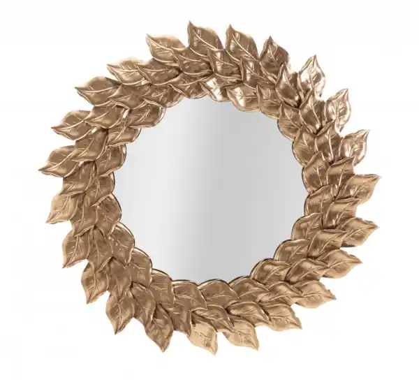 Calitate înaltă Oglinda decorativa aramie cu rama din metal, ∅ 73 cm, Petal Mauro Ferretti