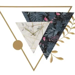 Ceas decorativ multicolor din MDF si metal, 75x59x4,5 cm, Triangle Mauro Ferretti Lichidare de stoc