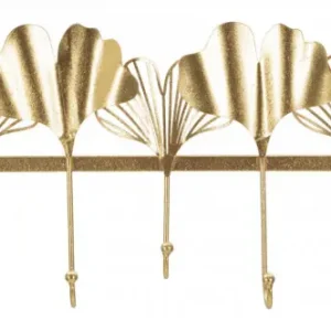Cuier suspendat auriu din metal, 49,5x6x26,3 cm, Leaves Mauro Ferretti Ofertă limitată