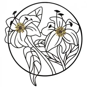 Comandă acum Panou decorativ negru/auriu din metal, 63x2x69 cm, Simply Flower Mauro Ferretti