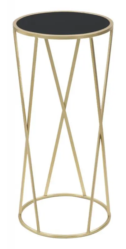 Cel mai bun preț Masuta de cafea neagra/aurie din sticla temperata si metal, ∅ 35 cm, Simple Mauro Ferretti