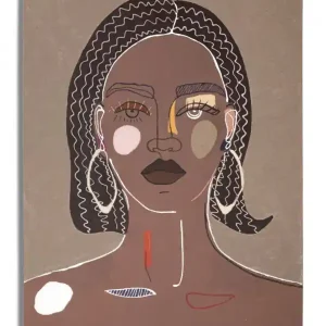 Tablou decorativ maro din lemn de Pin si panza, 80x2,8x100 cm, Tribal-B Mauro Ferretti Mai ieftin