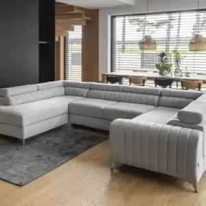Canapea modulara tapitata, extensibila, cu spatiu pentru depozitare, 347x202x92 cm, Louis L01, Eltap Bej deschis - Poco 7 Reducere extra