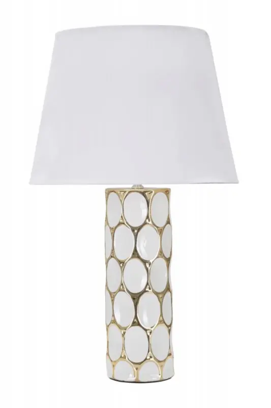 Veioza aurie/alba din ceramica, Soclu E27 Max 40W, ∅ 34,5 cm, Carve Mauro Ferretti Retur ușor