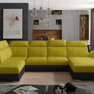 Canapea modulara extensibila cu spatiu pentru depozitare, 336x102x216 cm, Evanell R02, Eltap Bej Pepit / Bej deschis Ofertă
