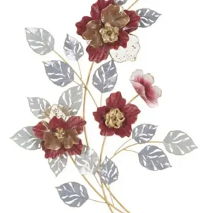 Cel mai bun preț Decoratiune de perete gri / rosie din metal, 65 x 7,6 x 98 cm, Lovis Mauro Ferreti