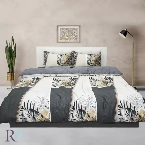 Plată securizată Lenjerie de pat, 100% bumbac, tesatura satin, gri, Roxyma Dream Tristan Maxi Dublu