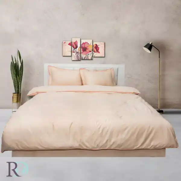Lenjerie de pat, 100% bumbac, tesatura satin, roz piersica, Roxyma Dream Dublu 2 Reducere