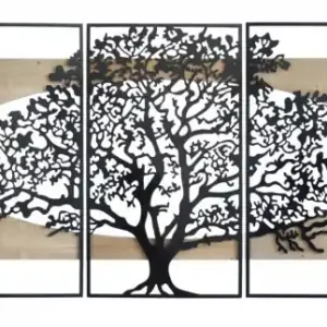 Bestseller Set 3 decoratiuni de perete din metal si MDF, 176 x 2 x 90 cm, Tree Mauro Ferreti