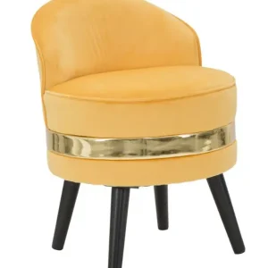 Taburet portocaliu din catifea si metal, ø 45 cm, Mini Paris Mauro Ferreti Livrare rapidă
