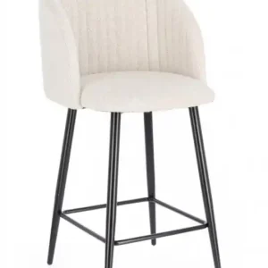 Scaun de bar, ivoriu / negru, 53x57x81.5 cm, Queen, Yes Premium