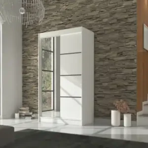 Ieftin Dulap cu usi glisante si oglinda 120x215 cm, Gilton, ADRK Furniture Alb