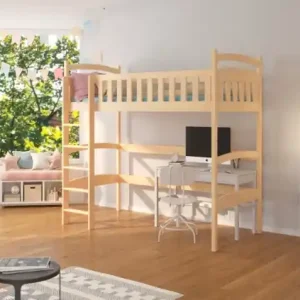 Plată securizată Pat adolescenti, supraetajat, cu spatiu birou, Miago, ADRK Furniture Saltea inclusa