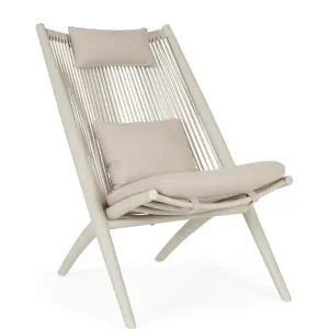 Doar azi Scaun de gradina din aluminiu, cu perne detasabile, bej, 84x66x96 cm, Aloha Bizzotto