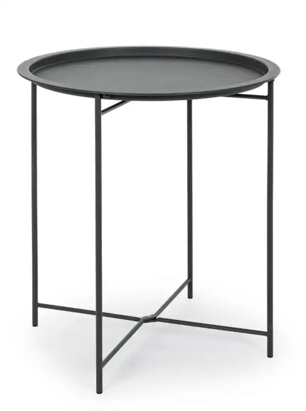 Reducere extra Set 8 masute pentru gradina cu blat detasabil, metal, antracit, Ø 46x52 cm, Wissant Yes