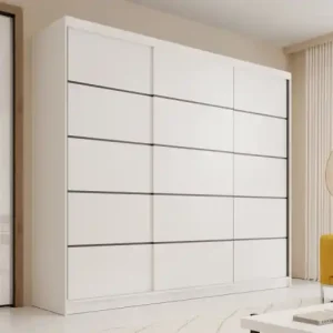 Cel mai vândut Dulap cu usi glisante, 250x58x215 cm, Andy 250, ADRK Furniture Alb / Alb