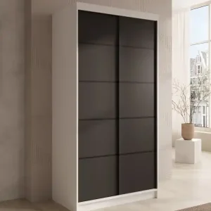 Dulap cu usi glisante, 100x58x200 cm, Verto 100, ADRK Furniture Alb / Alb Plată securizată