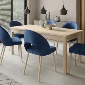 Set de masa extensibila si 6 scaune tapitate, RODOS 82, ADRK Furniture Craft Gold Preț redus