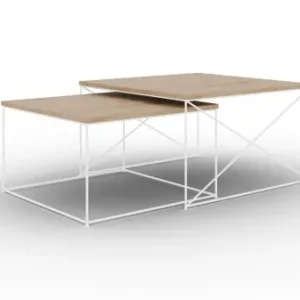Preț redus Set masute de cafea, Licco 2, ADRK Furniture Alb / Alb