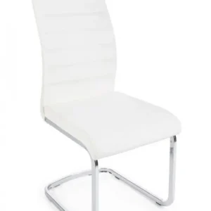 Set 2 scaune dining albe din piele ecologica si metal, Myra Bizzotto Reducere specială