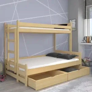 Mai ieftin Pat supraetajat pentru 3 persoane Benito, ADRK Furniture Alb