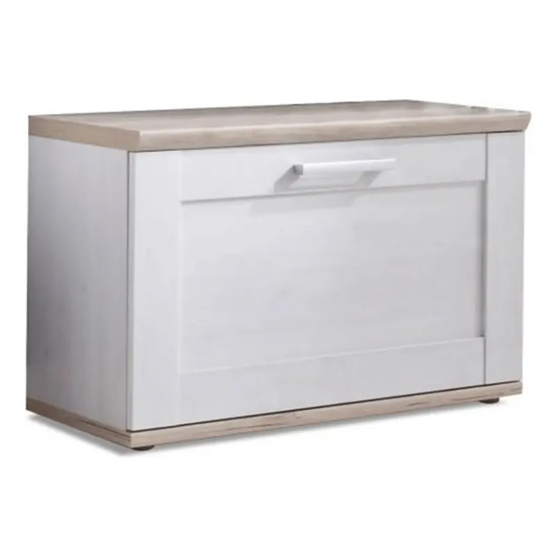 Pantofar PROVENSAL, alb/stejar San Remo, PAL infoliat, 76x38x50 cm Retur ușor