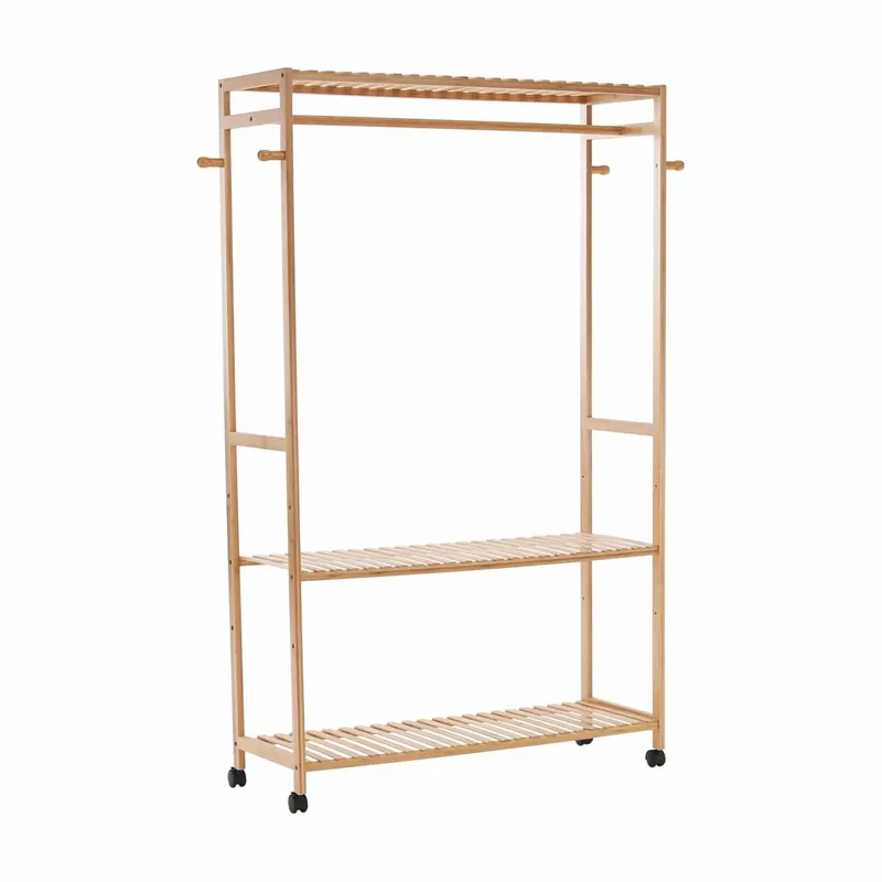 Reducere Suport umerase MELAR, stejar natural, bambus lacuit, 113x35x165 cm