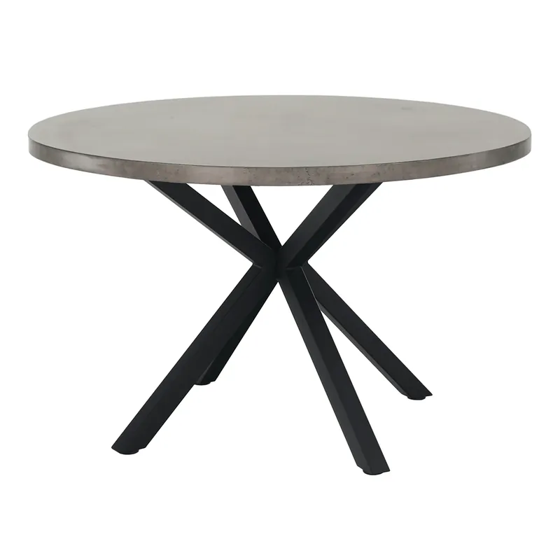 Masa MEDOR, gri carbon/negru, 120x120x76 cm Ofertă exclusivă