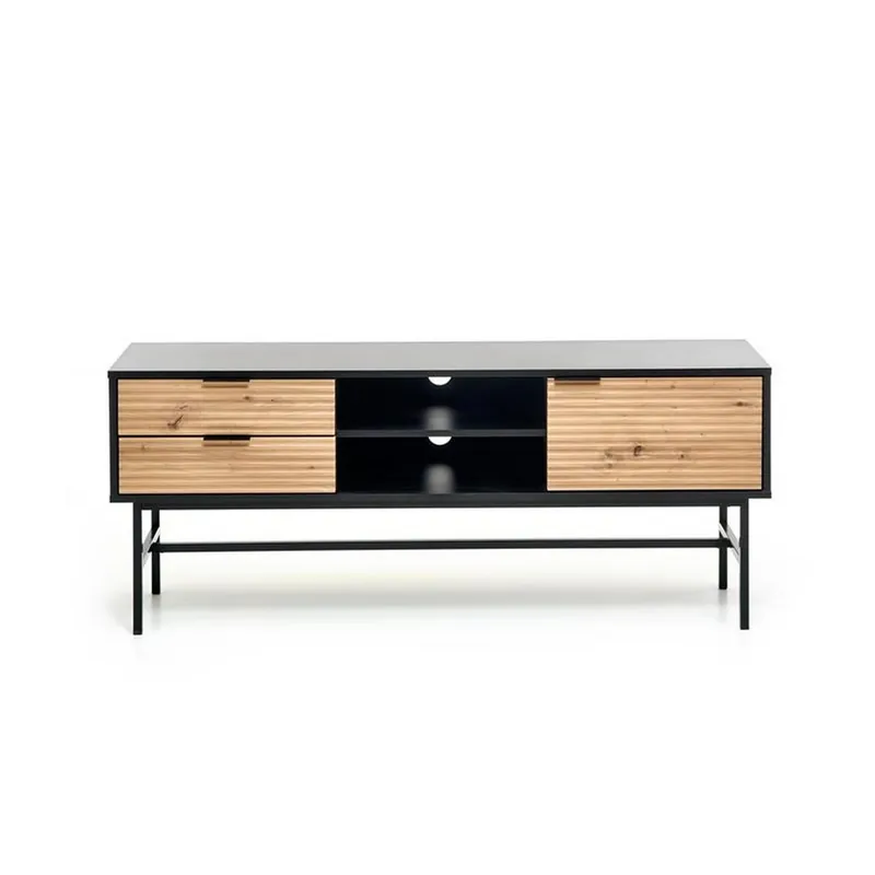 Comoda TV MURANO, stejar artisan/negru, PAL/metal, 150x40x61 cm Retur ușor