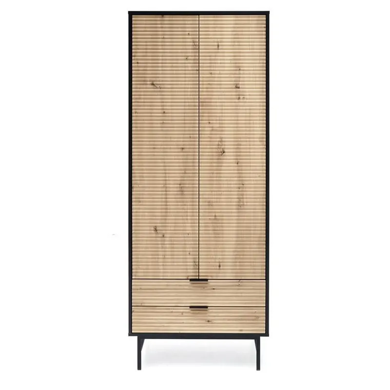 Dulap MURANO, stejar artisan/negru, cu 2 usi si 2 sertare, 80x53x205 cm Ofertă limitată