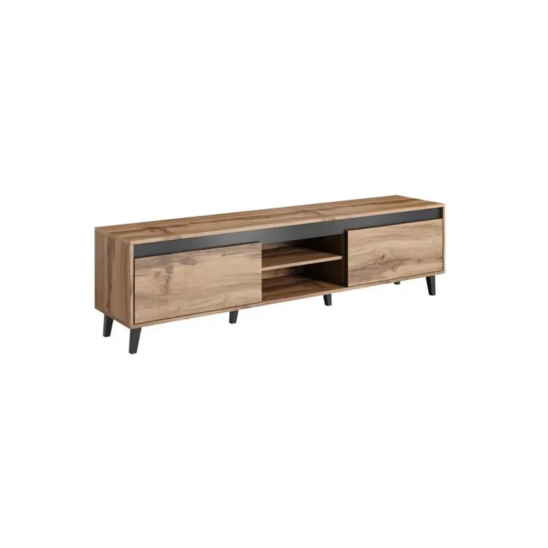 Comoda TV NORD, stejar wotan/gri antracit, PAL laminat, 170x38x49 cm Premium