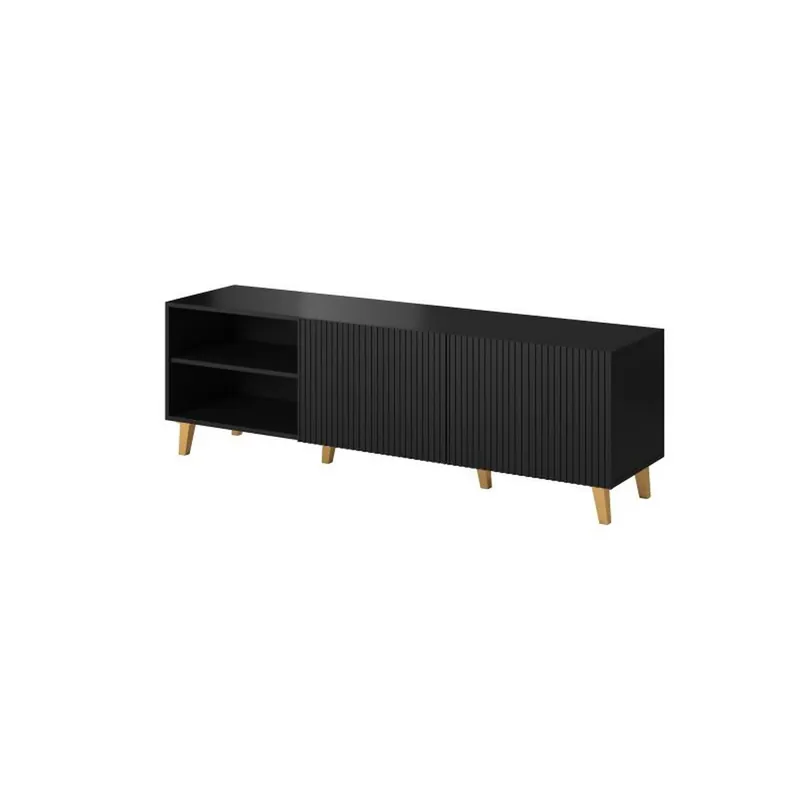 Comoda TV PAFOS, negru, PAL laminat, 150x40x52 cm Bestseller