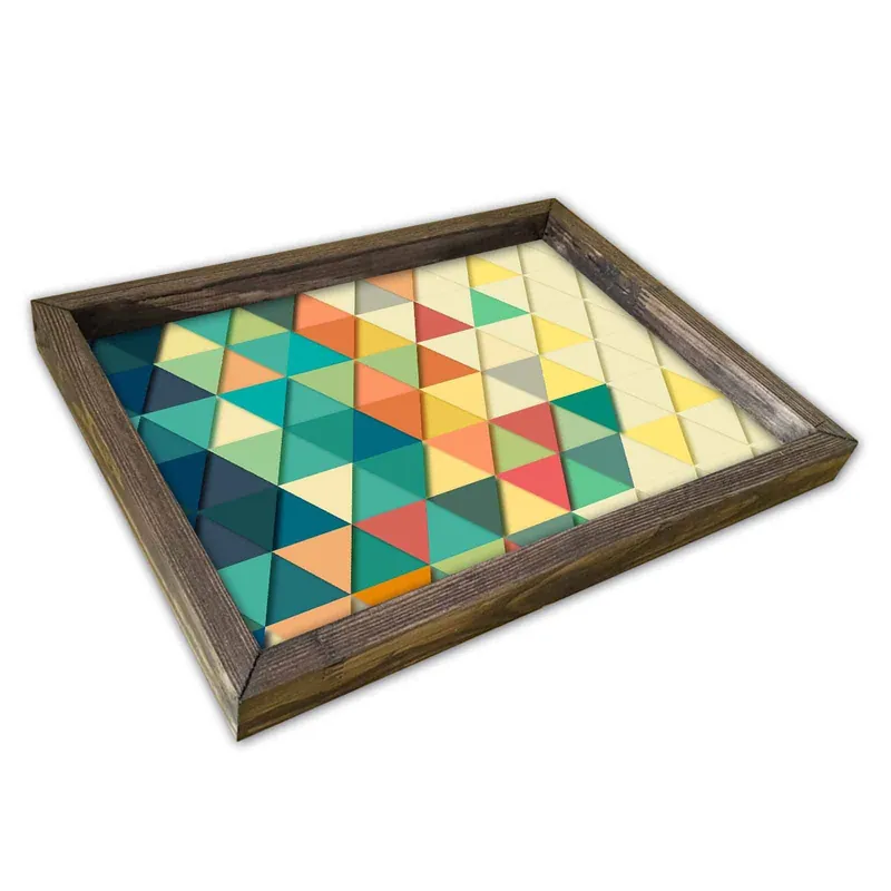 Tava AT-015, multicolor, lemn de pin, 40x30 cm Disponibil imediat