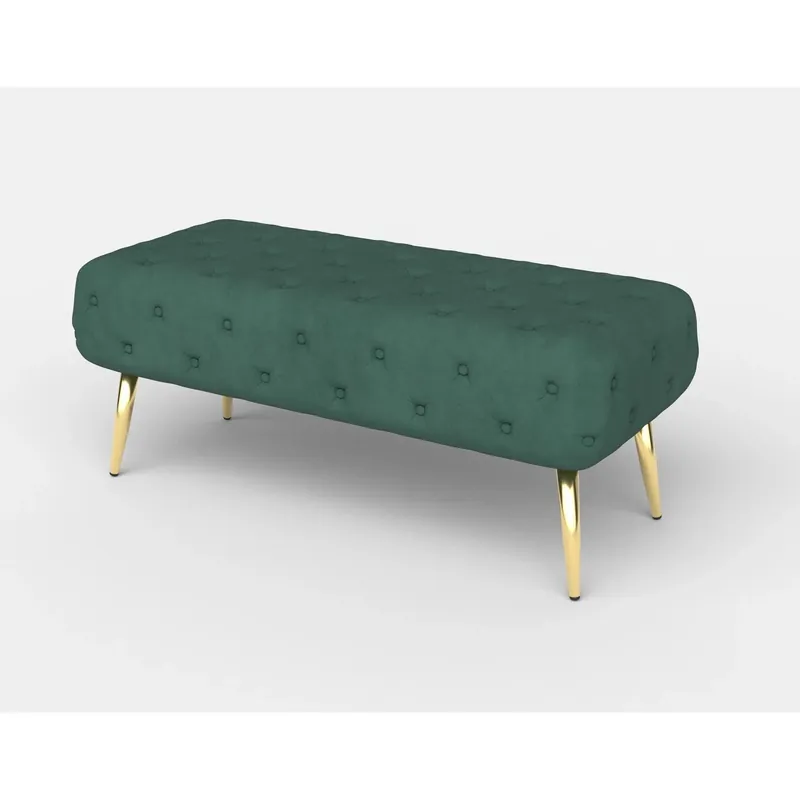 Expediere rapidă Bancheta verde ATHENA, stofa catifelata verde, 100x45x40 cm