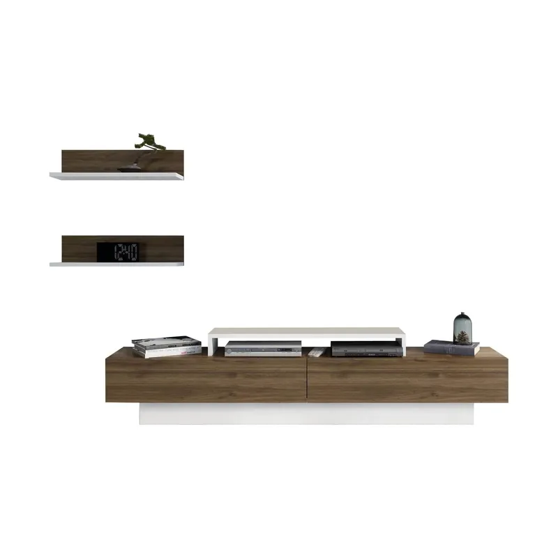 Mobilier living LUSI, nuc/alb, PAL melaminat, 3 piese Expediere rapidă