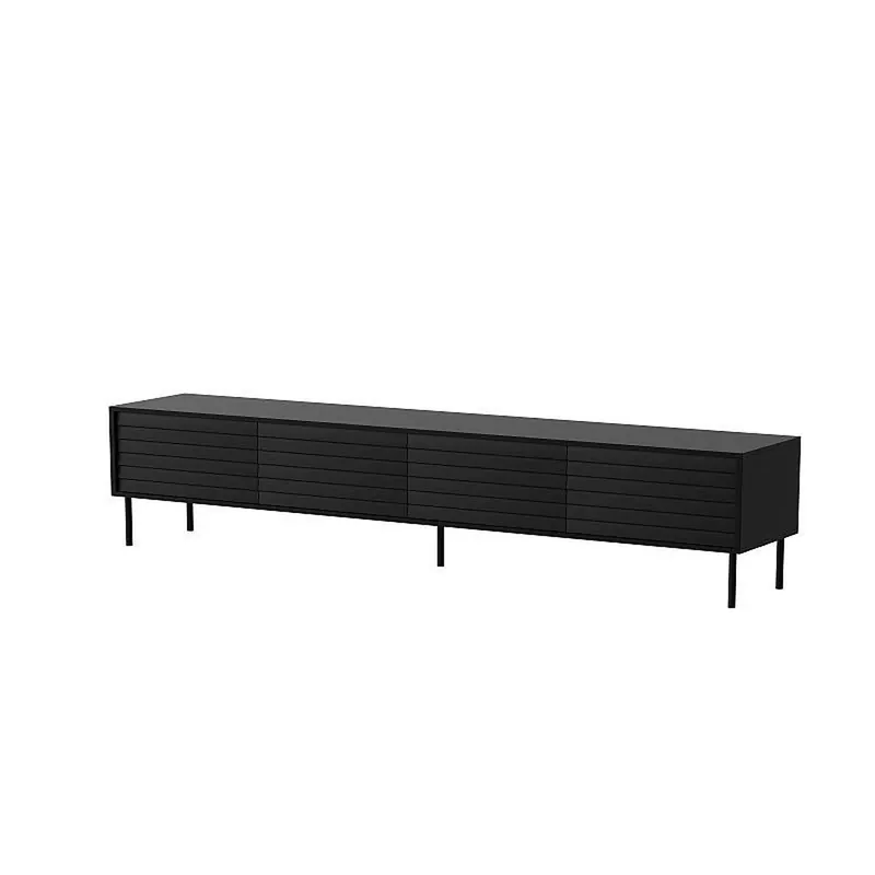 Comoda TV CORTINA, negru, PAL laminat, 200x40x55 cm Cel mai bun preț