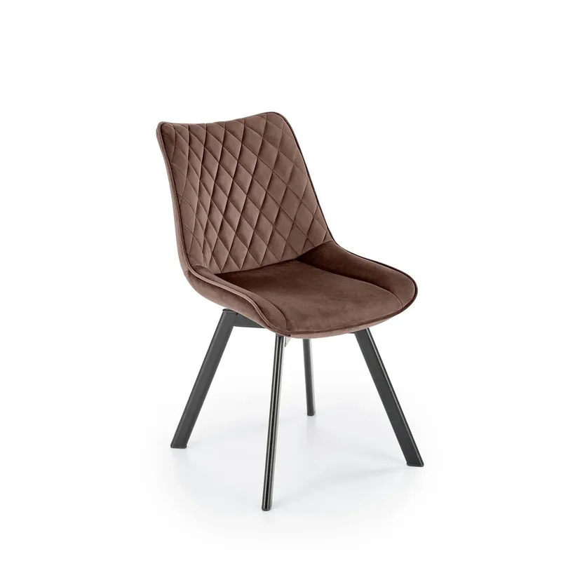 Lichidare de stoc Scaun rotativ K520, maro/negru, stofa catifelata/metal, 45x63x80 cm