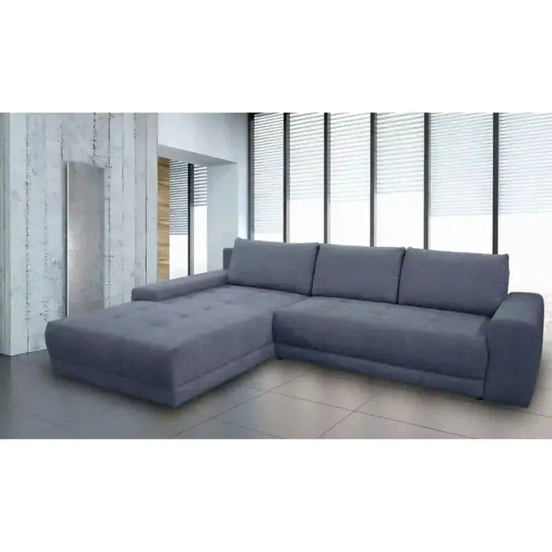 Coltar de living extensibil ADRIA, universal, stofa catifelata gri - Monolith 92, cu lada depozitare, 310x213x88 cm Mai ieftin