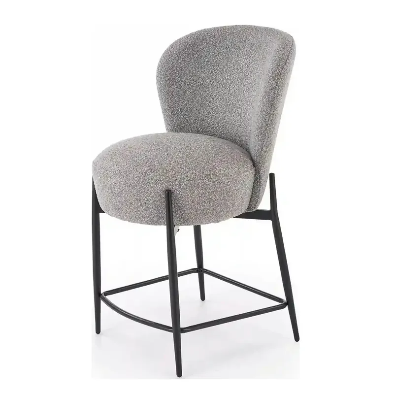 Scaun bar H126, gri/negru, stofa/metal, 57x61x95 cm Calitate înaltă