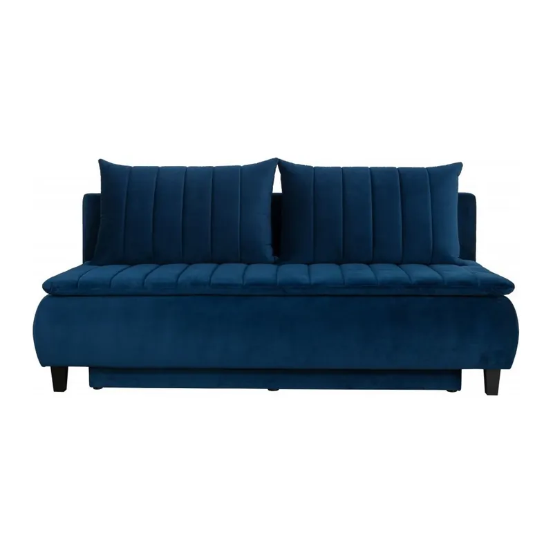 Canapea extensibila HARRY, stofa catifelata albastru azur - Element 14, lada depozitare, 208x102x96 cm Ultima șansă