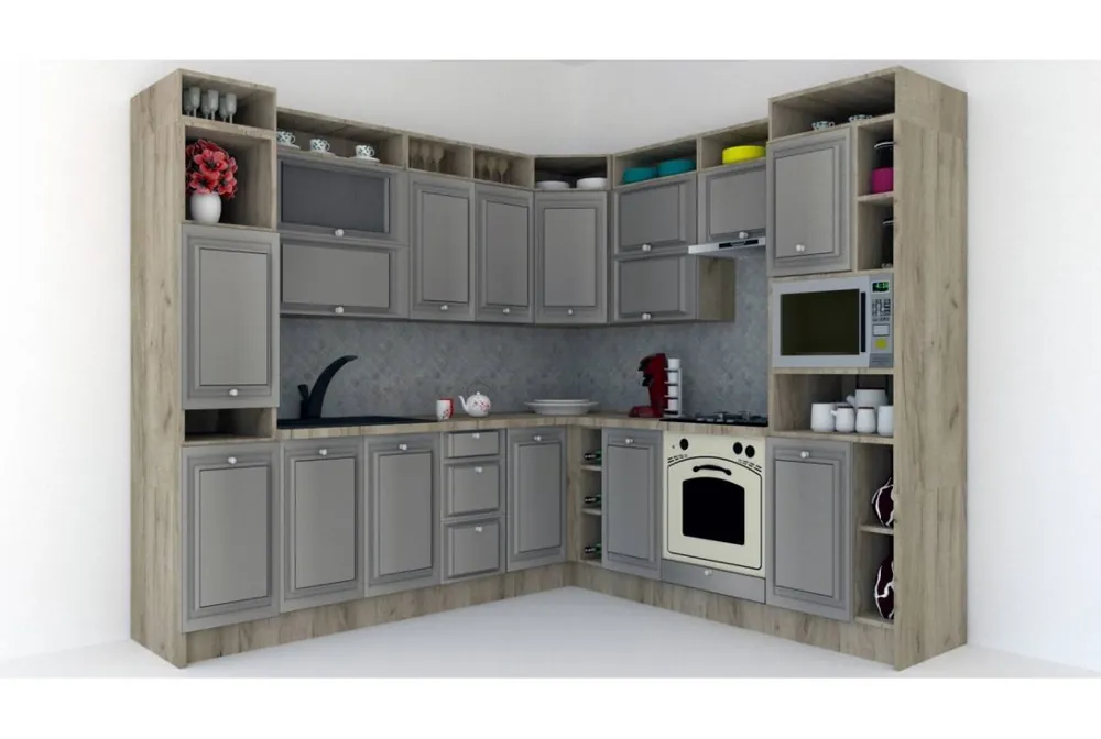 Bucatarie de Colt LEEA ART CORNER FRONT MDF REGULARNY 240-260 DR. K002 / decor 210 Promoție