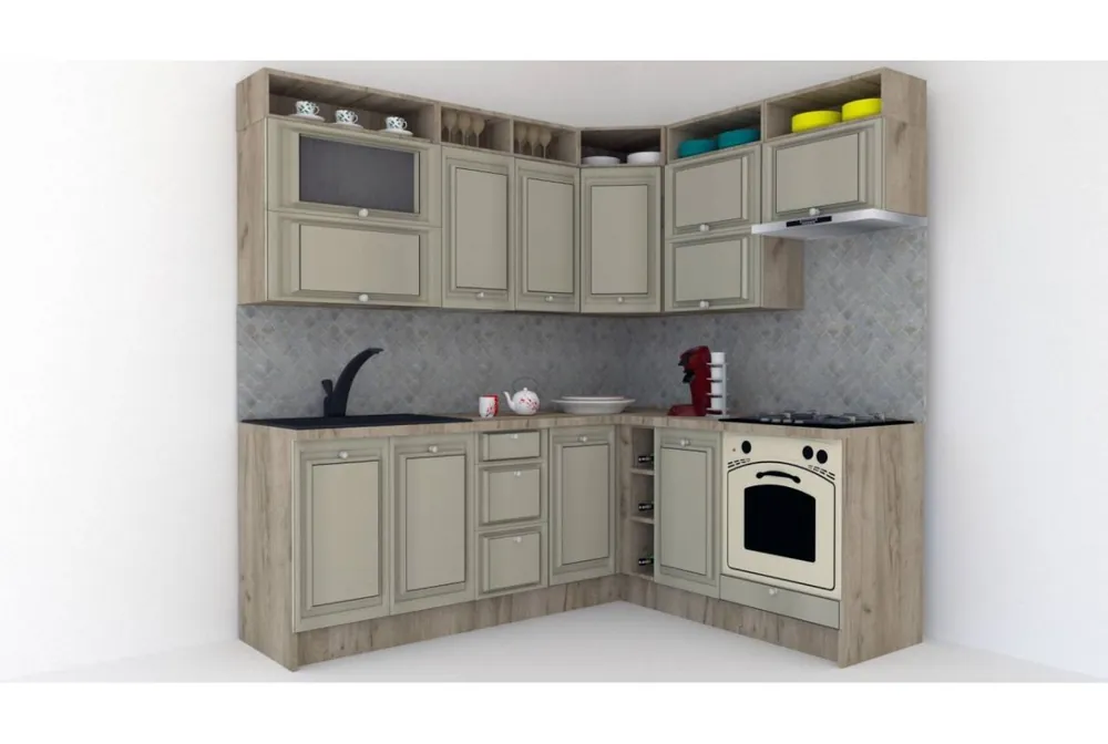 Cumpără online Bucatarie de Colt LEEA ART CORNER FRONT MDF SPARX 180-220 B DR. K002 / decor 161