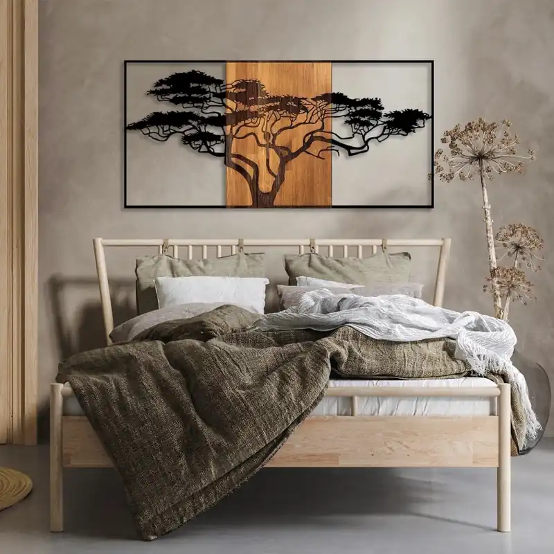 Ultima șansă Decorațiune de perete 147x70 cm lemn/metal copac