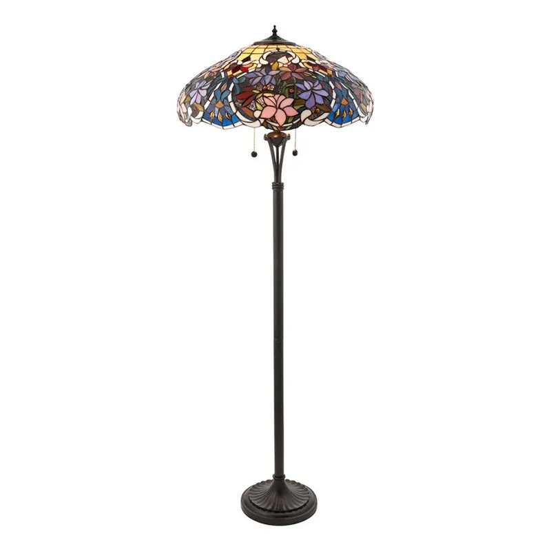 Retur ușor Endon 64323 - Lampă de podea Tiffany SULLIVAN, 2xE27/60W/230V, Ø 56 cm