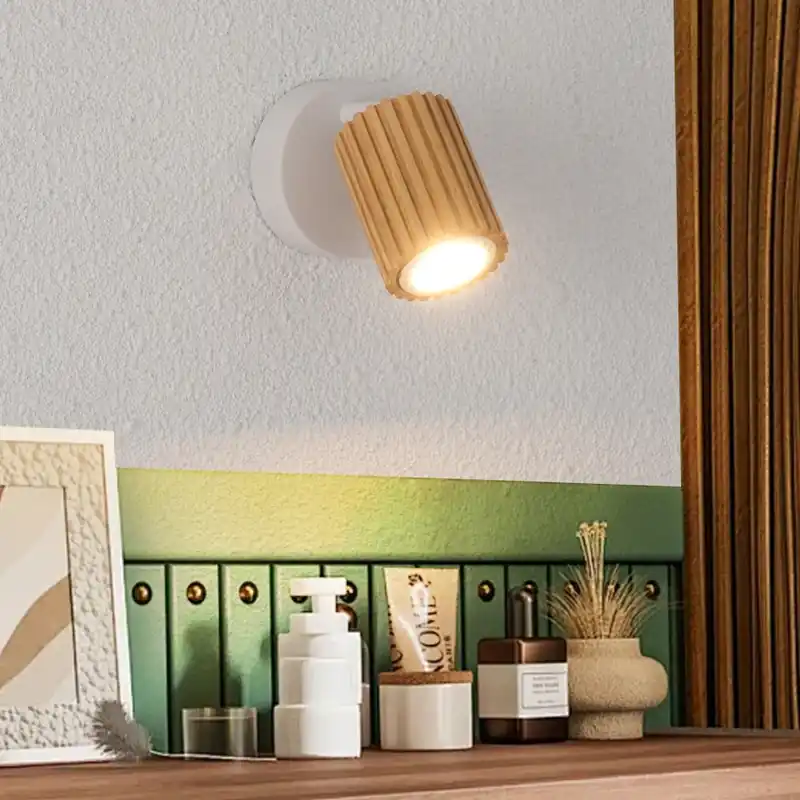 Brilagi - Aplică de perete cu spot MODERN WOOD 1xGU10/8W/230V lemn/alb Livrare expres